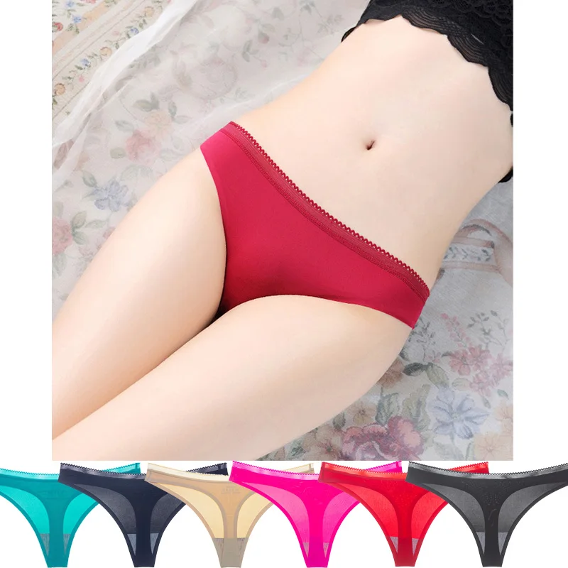 Ультратонкое сексуальное нижнее белье из ледяного шелка женские трусики