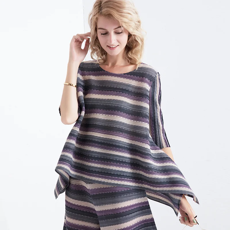 Женская футболка LANMREM винтажная свободная с круглым вырезом и принтом в виде