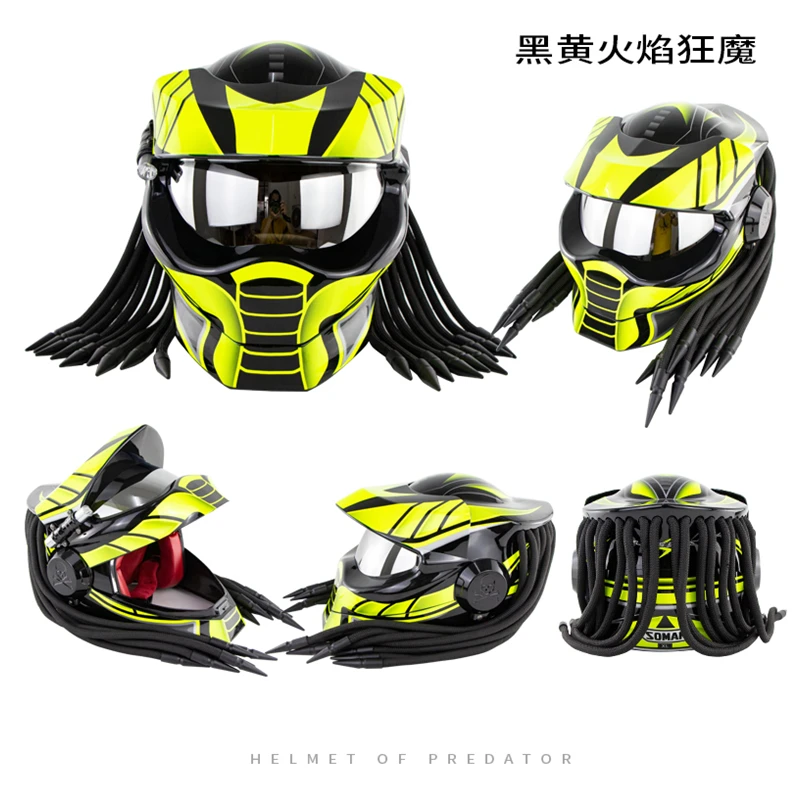 Soman 958 откидной мотоциклетный шлем с полным лицом хищник одиночная линза двойной