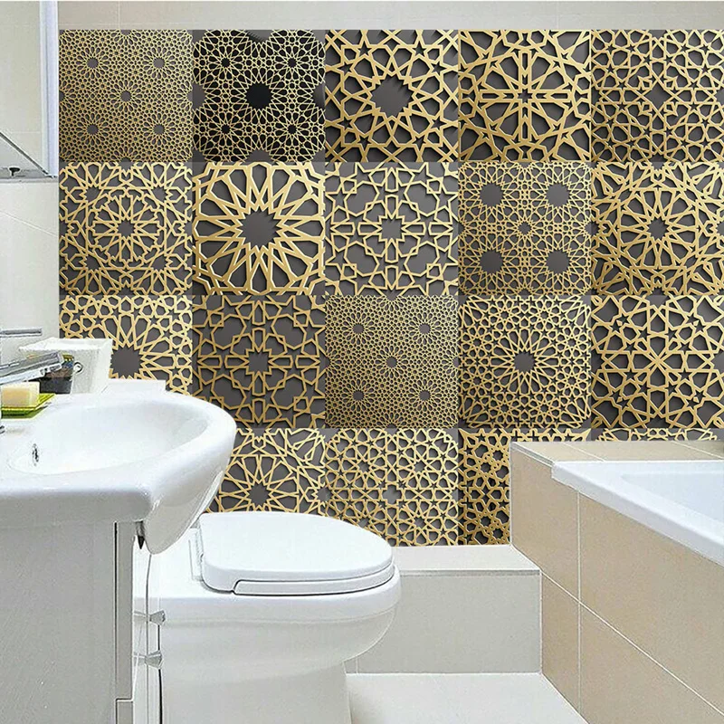 

Muslim Islamic Style Tile Wall Stickers DIY Vinyl Mural Art Eid Mubarak Home Decoration Living Room Bedroom Water Proof Decals