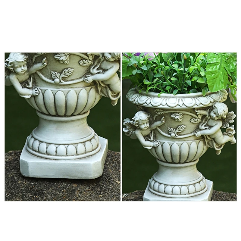 

Fairy Garden Angel Planter Pot Figurines Accessories for Outdoor Garden Decor