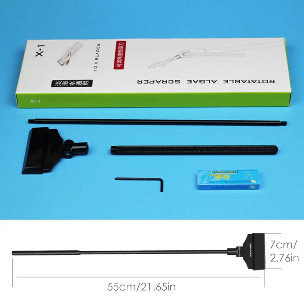 

X-1 Rotatable Fish Tank Algae Scraper Alloy Rust-proof Aquarium Scraper For Home Pet Supplies