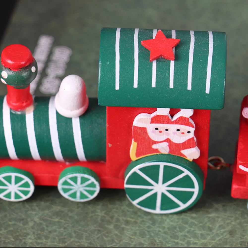 Мини рождественские деревянные игрушки поезд рождественский инновационный