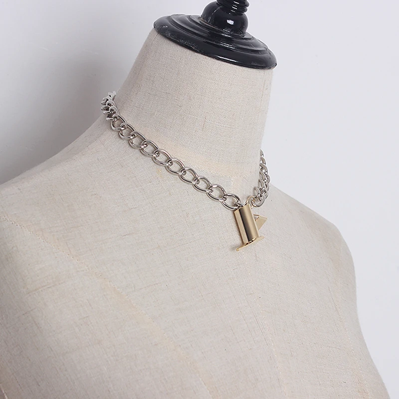 [EAM] Новинка года; сезон весна-лето; темперамент; хит; Цвет; металлическая цепочка; раздельное соединение; индивидуальное женское ожерелье; модное; подходит ко всему; JU228