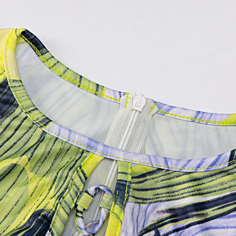 Женский Ажурный комбинезон на завязках уличный с длинным рукавом и высокой