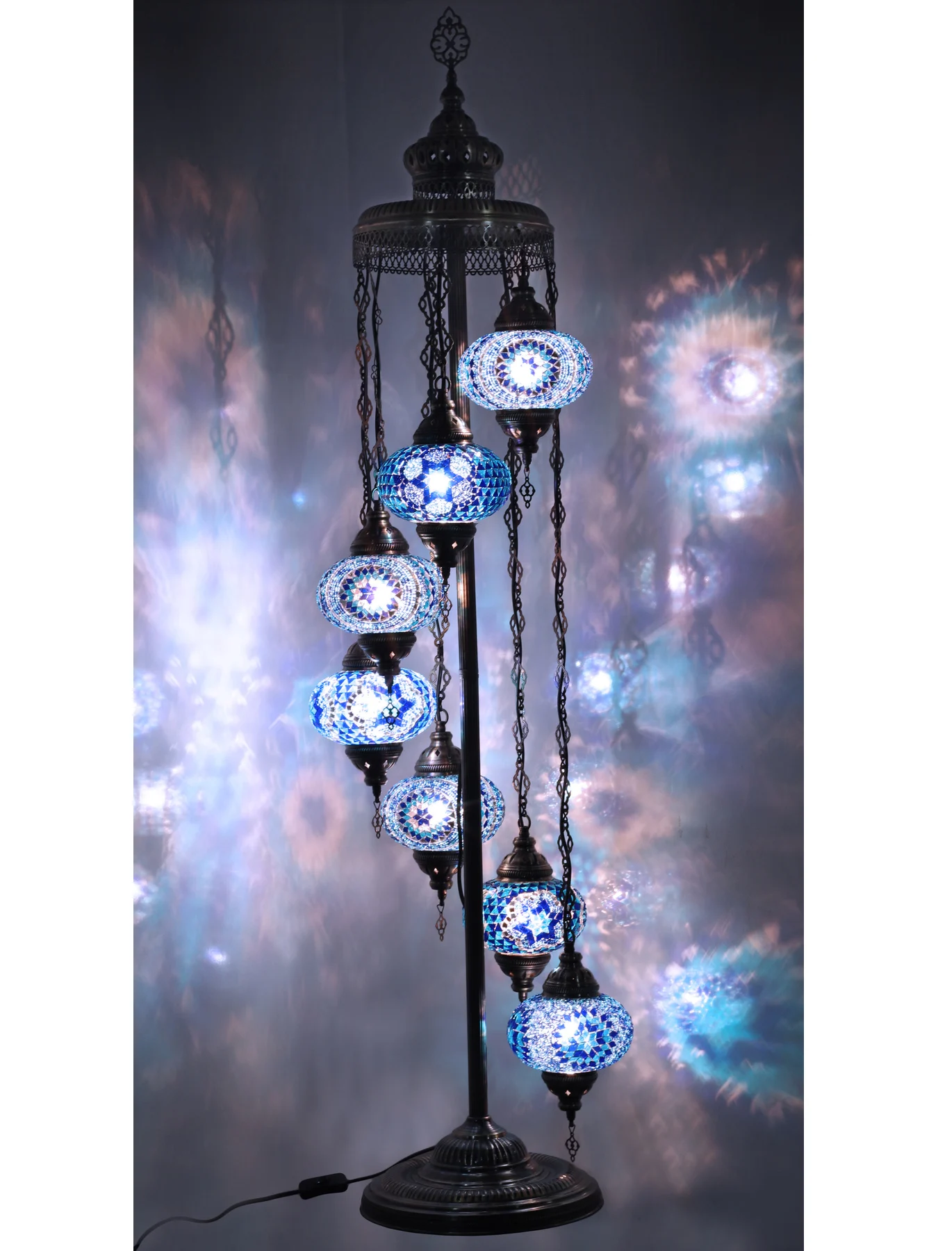 Мраморный напольный светильник винтажный марокканский с турецкой мозаикой