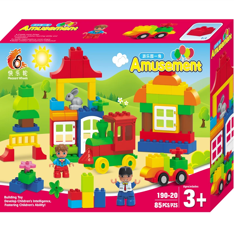 DIY Дом развлечений замок с горкой кирпич игрушки для детей творческие