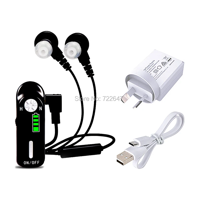 USB Перезаряжаемый Карманный слуховой аппарат слуховые аппараты для пожилых людей цифровые беспроводные супер усилители мощности для тяжелых глубоких потерь - Цвет: Double Ears -AU plug