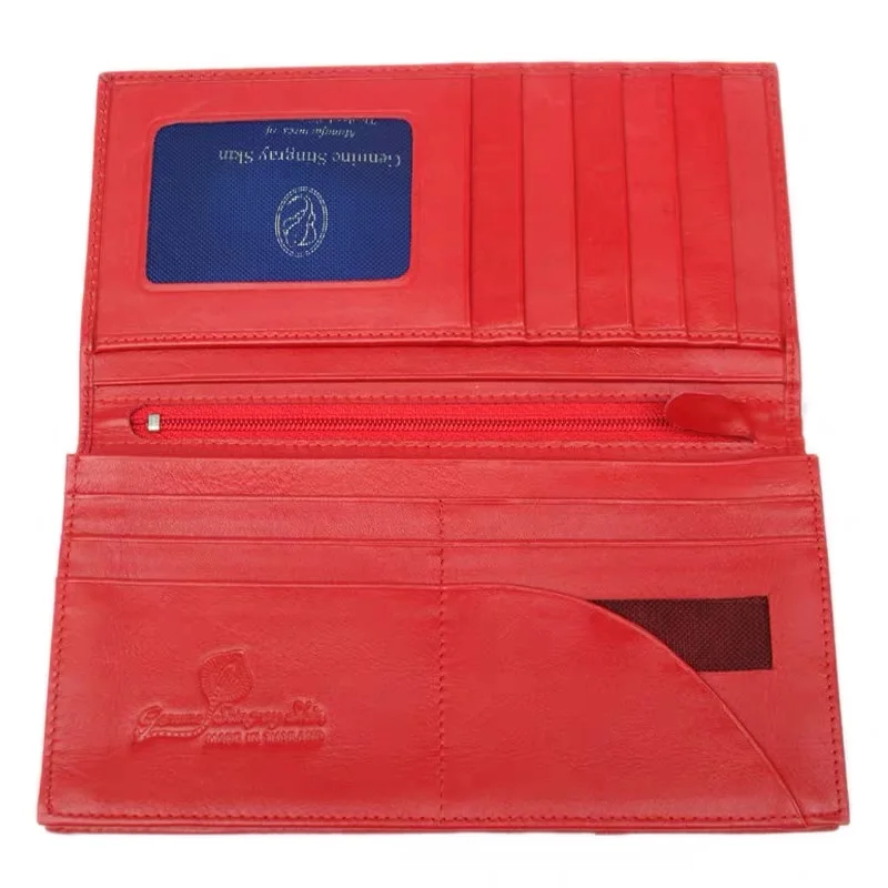 Настоящий ультратонкий женский красный клатч Stingray кошелек Длинный женские