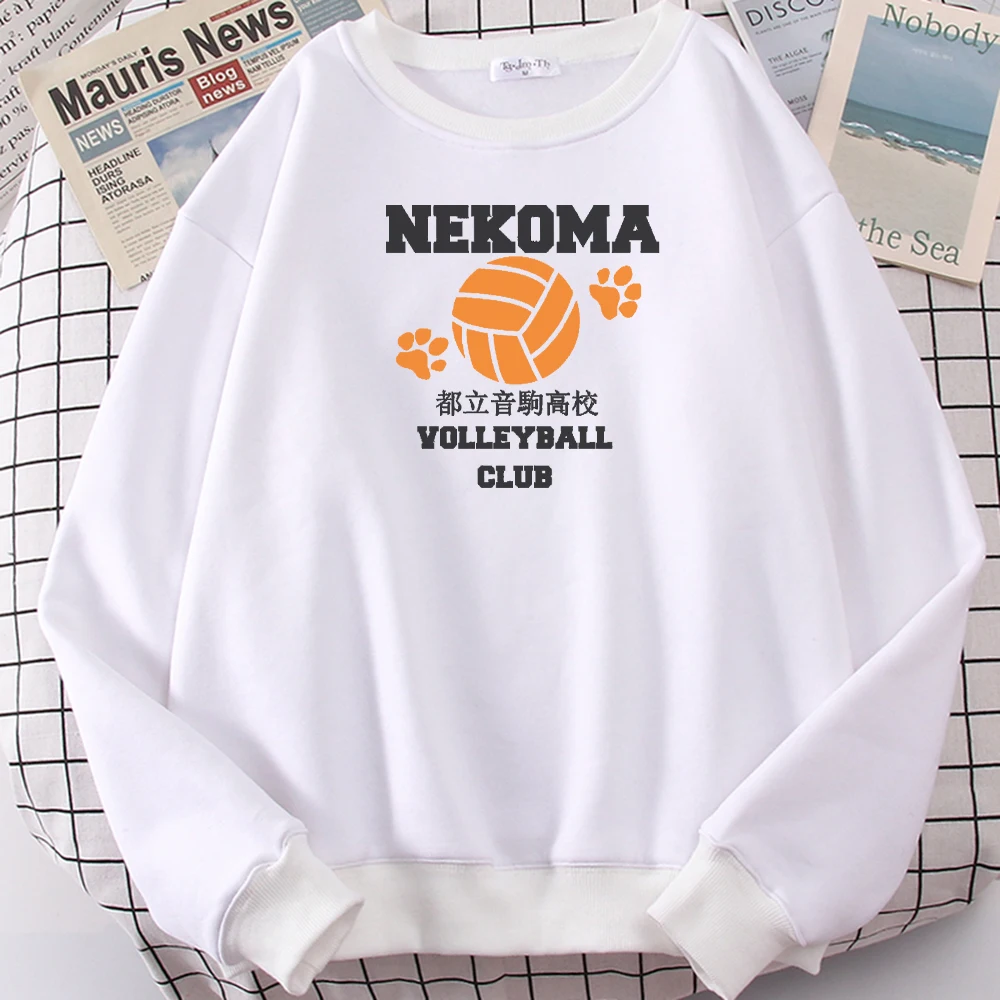 

2021 черная удобная повседневная спортивная одежда Nekoma с принтом для Волейбольного клуба, Мужская толстовка, теплые Брендовые мужские толсто...