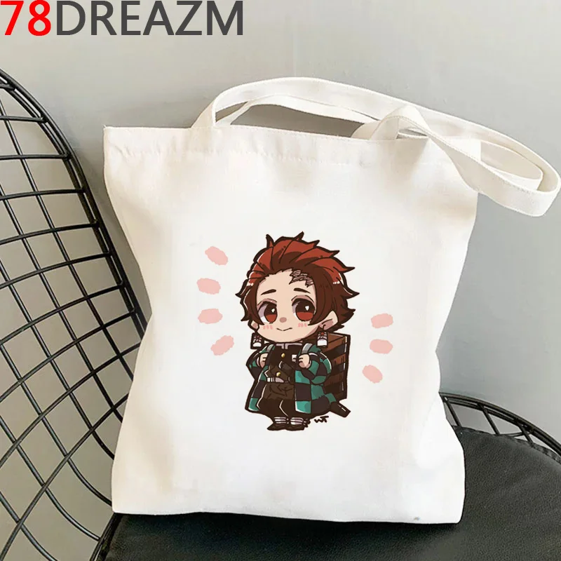 

Demon Slayer shopping bag eco cotton bolsa tote bag bolsa compra sac cabas sacola bolsas reutilizables custom