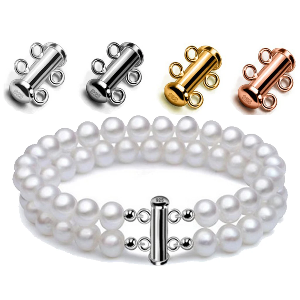 

925 Silver Plated 2 Strand Necklace Connectors Jewelry Repair