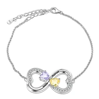 strollgirl 925 sterling jewelry custom birthstone bangle infinity symbol engraved name endless love bracelet for women valentine