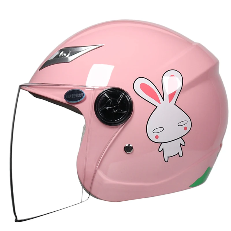 Детский мотоциклетный шлем полулицевой с мультяшным рисунком детский