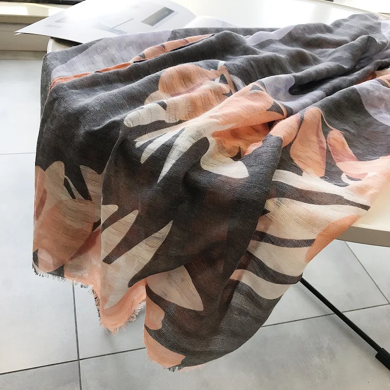 Женская длинная шаль с ручками мягкая розовая пляжная принтом граффити в