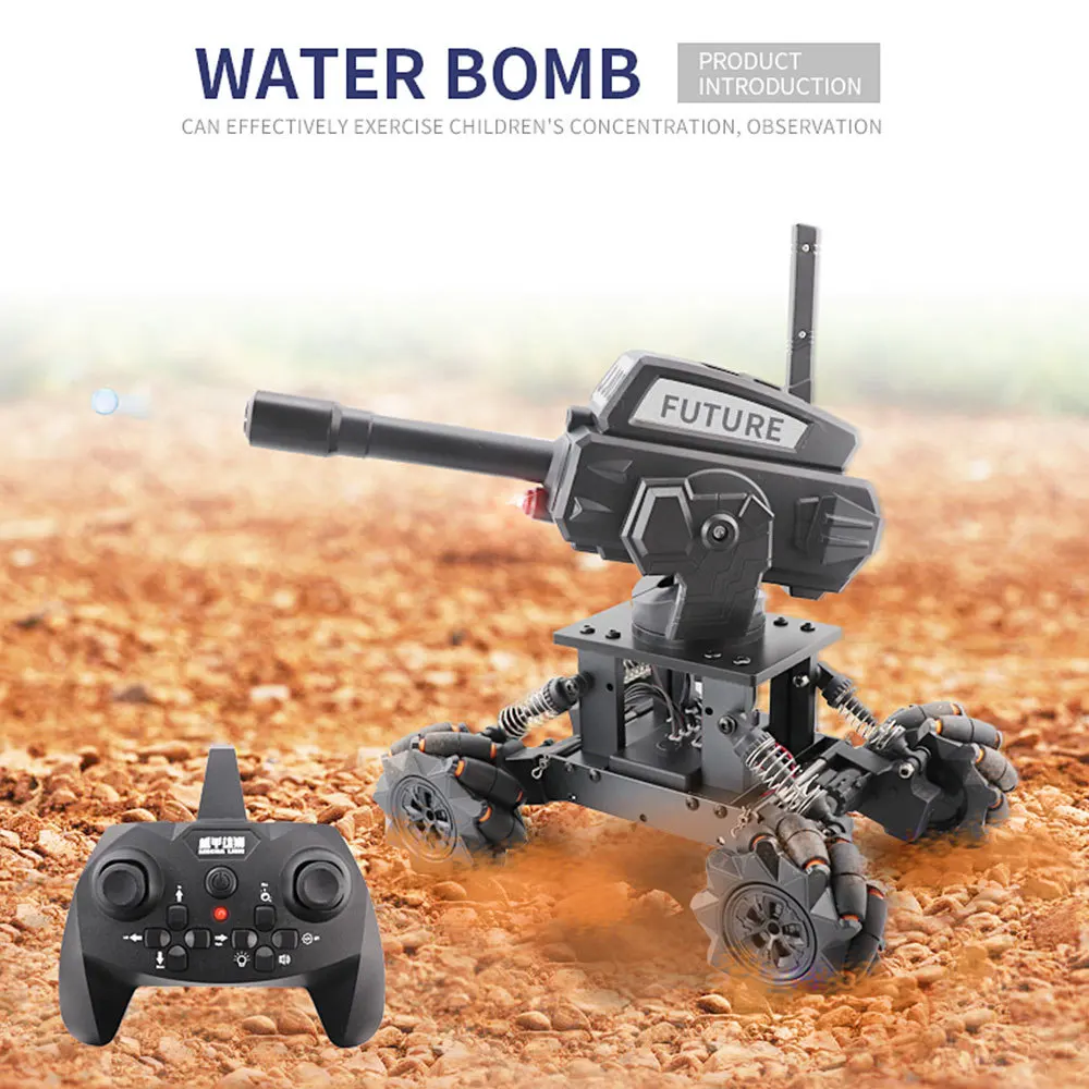 

RC Car Tank DIY Programming Water Bombs Ball Metal Drift Rotating Radio Remote Control Off Road Climbing Toys Gift Boys Kids