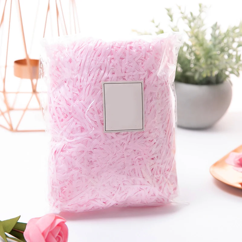 

100g Pink Shredded Crinkle Paper Raffia Candy Boxes DIY Gift Box Filling Material Tissue Party Gift Packaging Filler Decoration