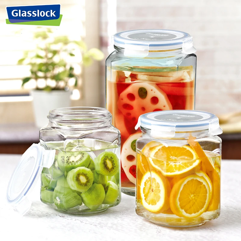 Стеклянная банка с замком и крышкой диспенсер для хлопьев контейнер конфет банки