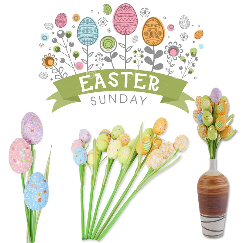 Вечерние реквизиты на палочках пасхальные цвета случайная имитация