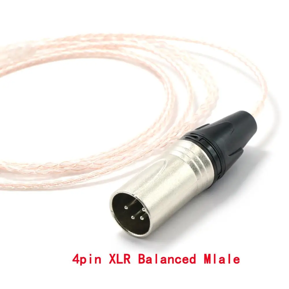Haldane 4pin XLR Balanced Single Crystal copper Sivler Mix Replacement Headphones Upgrade Cable for Meze 99 Classics/Focal Elear |