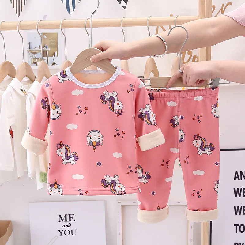 Новинка детские пижамы Осеннее Мягкое хлопковое термобелье Детская Пижама с