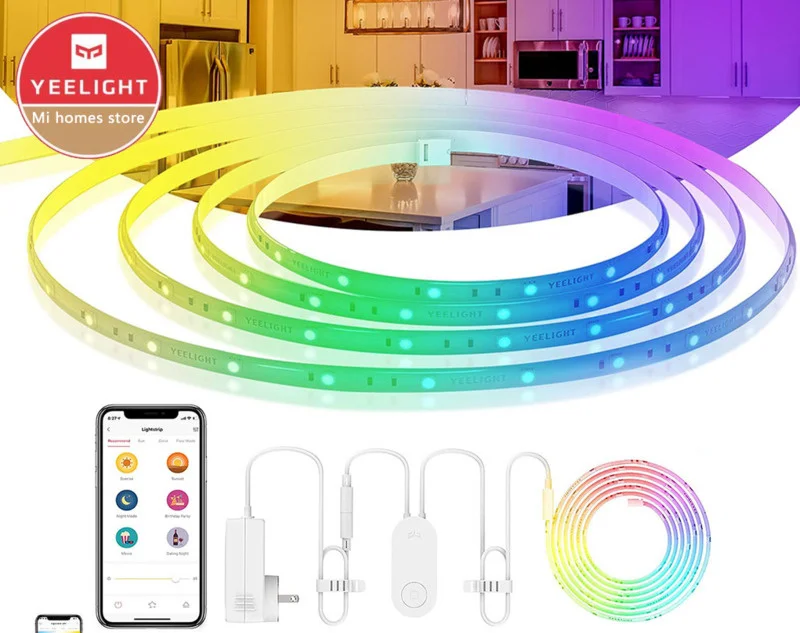 

Yeelight Smart LED Strip Lights,6.5 FT Wi-Fi LED Light Strips App & Voice Control Game Sync Music Sync RGB Color Changing Led