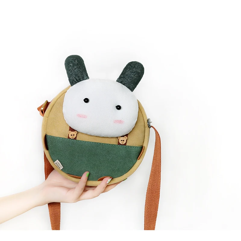 Crossbody female new cartoon cute small bag ins wild student canvas round | Багаж и сумки