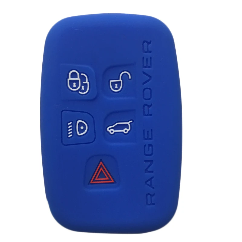 Силиконовый гелевый Чехол для автомобильных ключей Крышка для Land Rover freelander 2 Evoque Discovery Спортивная модная из силикона чехол для ключей в виде ракушки с подставкой - Название цвета: Синий