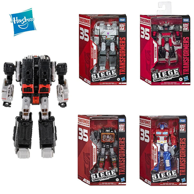 

Hasbro 18cm Transformers Cybertron Deluxe Class 35th Anniversary Soundblaster Bluestreak Optimus Prime Megatron Action Figure