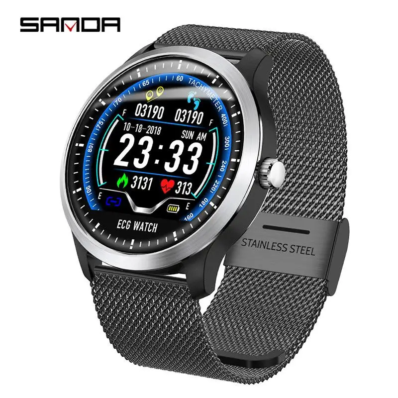 Смарт часы Sanda N58 с пульсометром ЭКГ сигнализацией и напоминанием