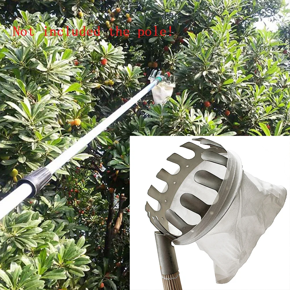 

Home Lightweight Park Yard Labor-saving Fruit Picker Stretchable Rod With Bag Farm Metal Outdoor Harvest Pear Peach Catcher