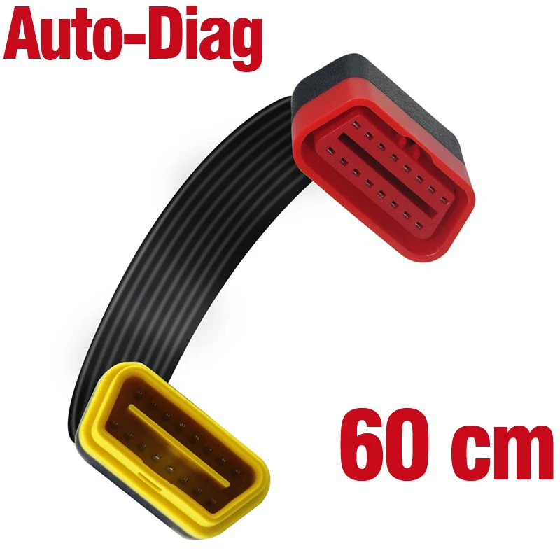 Удлинительный кабель 60см OBD для Launch X431 V / PRO 3 / Easydiag 3.0 / Mdiag / Golo OBDII Расширенный разъем 16Pin мужчина к женщине Автомобиль Диагностический Аксессуар