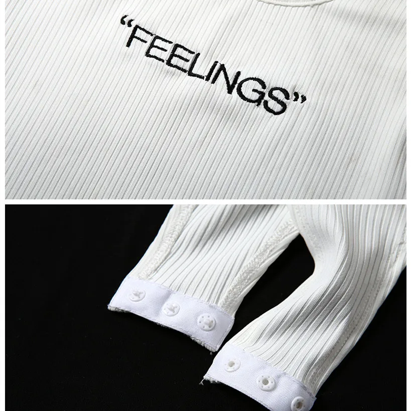 

New 2020 White Knit Embroidery Letter Short Sleeve Bodysuits Women Clothes Spring Sexy Fashion Skinny Bodysuit Tops Ropa Mujer