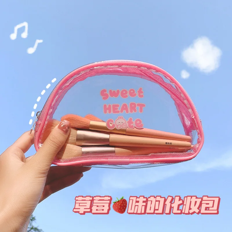 

Милая косметичка в стиле ins W & G, прозрачная Вместительная женская водонепроницаемая сумка для хранения туалетных принадлежностей из ПВХ с с...