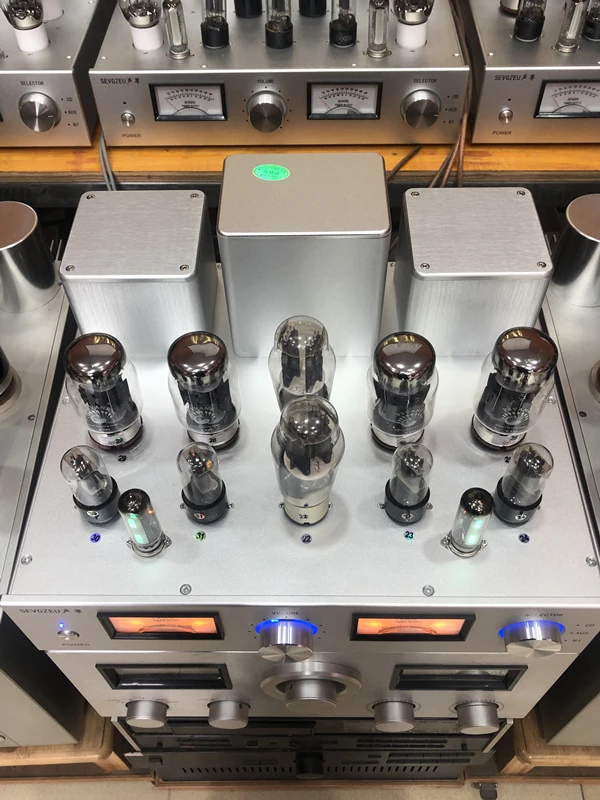 Hi-Fi усилитель мощности Двойной источник питания bull 300B push 845 серебристый ламповый