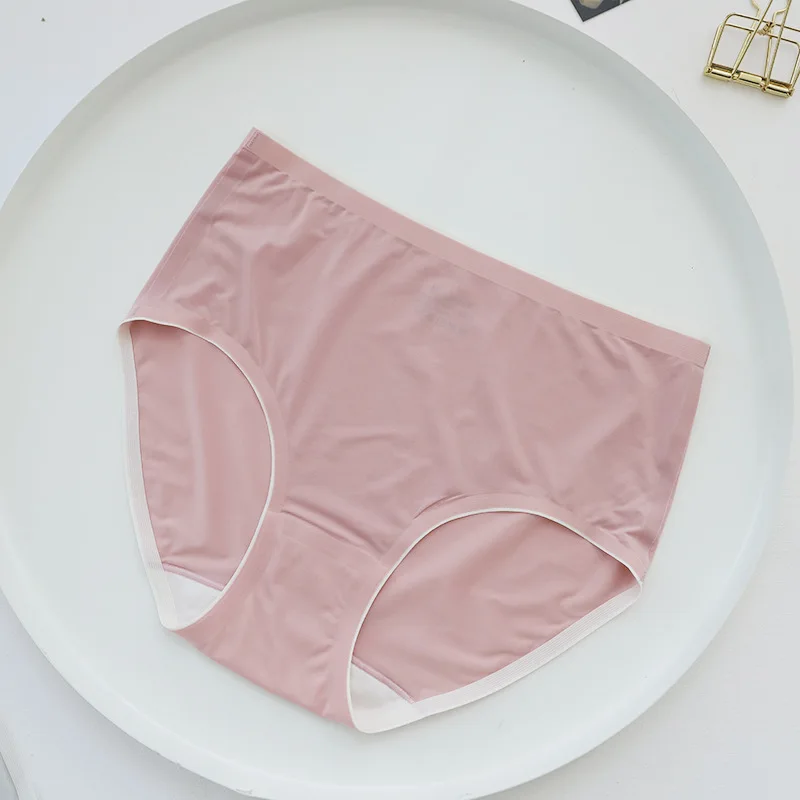 Трусы женские шелковые бесшовные с высокой посадкой летние NK916 | Женская одежда