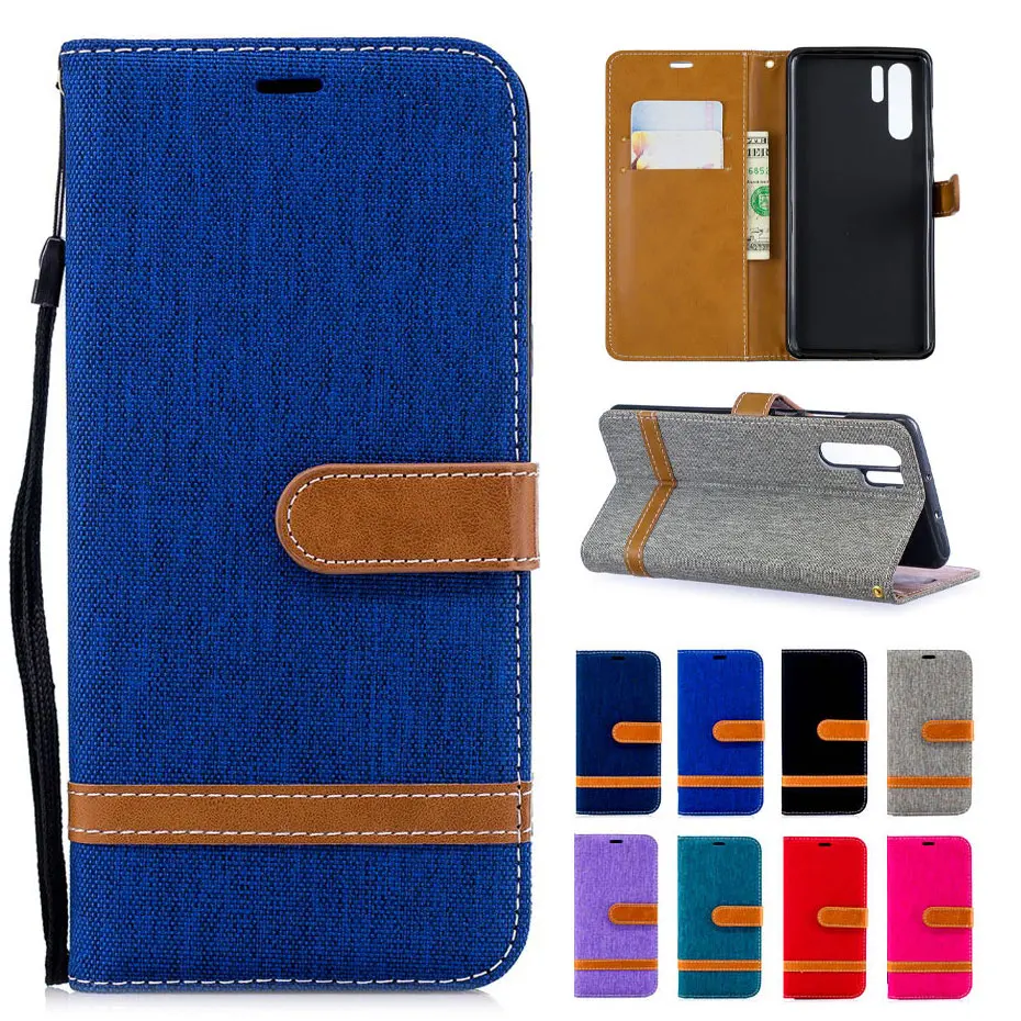 

Luxury Denim Mixed Colors PU Leather Case For huawei P30 Pro Flip Wallet Case For huawei P30 P30 Pro Capa Cover Phone case