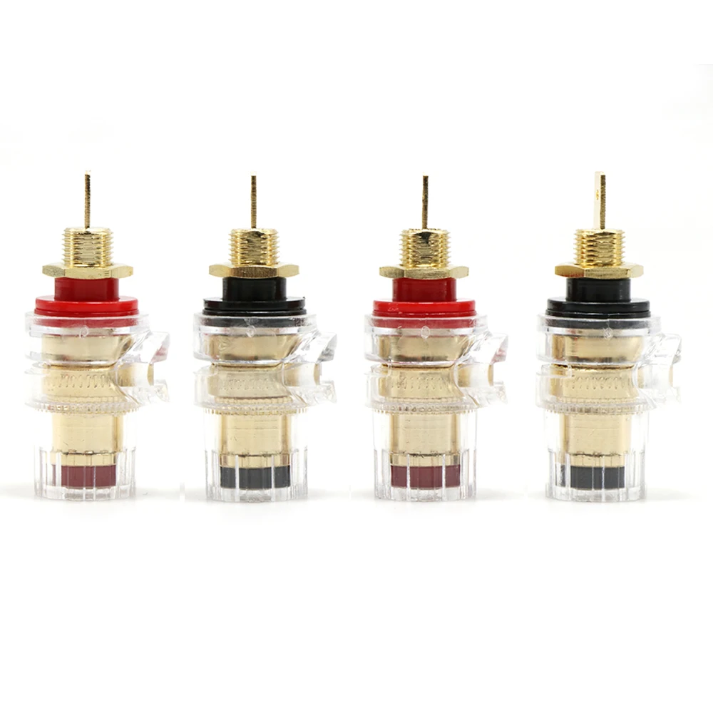 4 шт позолоченная латунная Винтовая клемма с гнездом вилка типа банан |