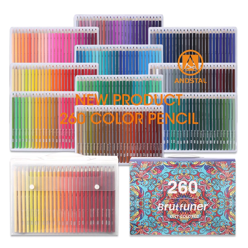 Andstal New Product 260 Professional Oil Drawing Colored pencils Color Pencil Set Coloured Pencils Art Supplies