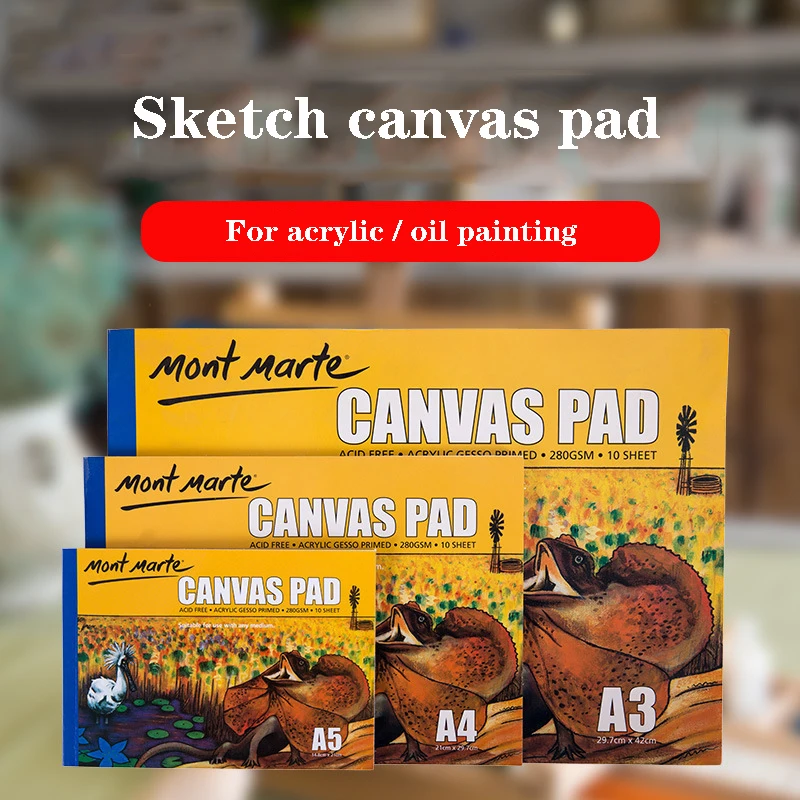 

A4 / A5 Blank Tear Open Canvas Pad Book Sketch Book for Professional Oil Painting or Acrylic Art Supplies for Beginner 10 Sheets