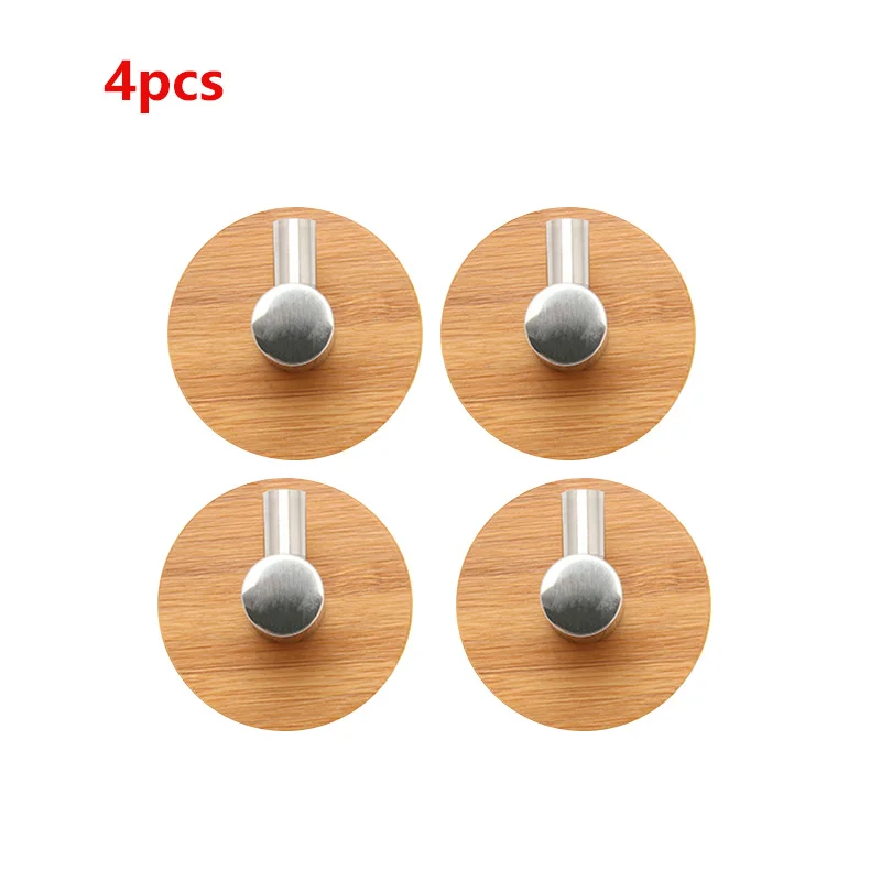 Клеящиеся настенные крючки натурального бамбука Нержавеющая сталь настенная