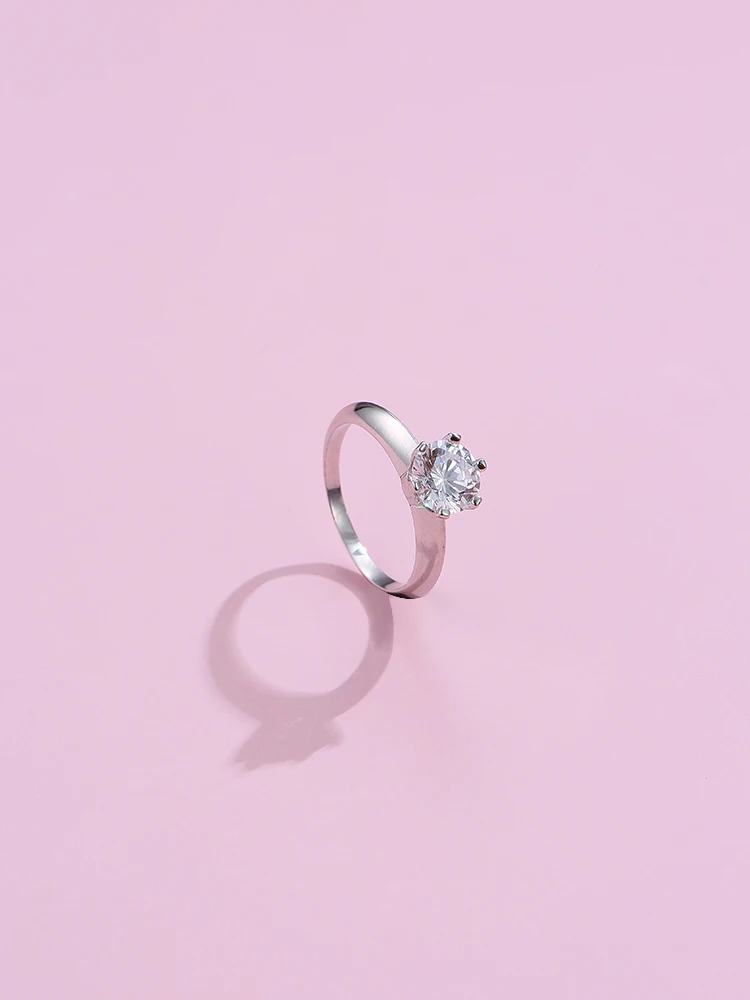 

ZEMIOR 925 Sterling Silver Ring For Women Geometric Clear Cubic Zircon Female Rings Engagement Jewelry Give Girlfriend Hot Sale