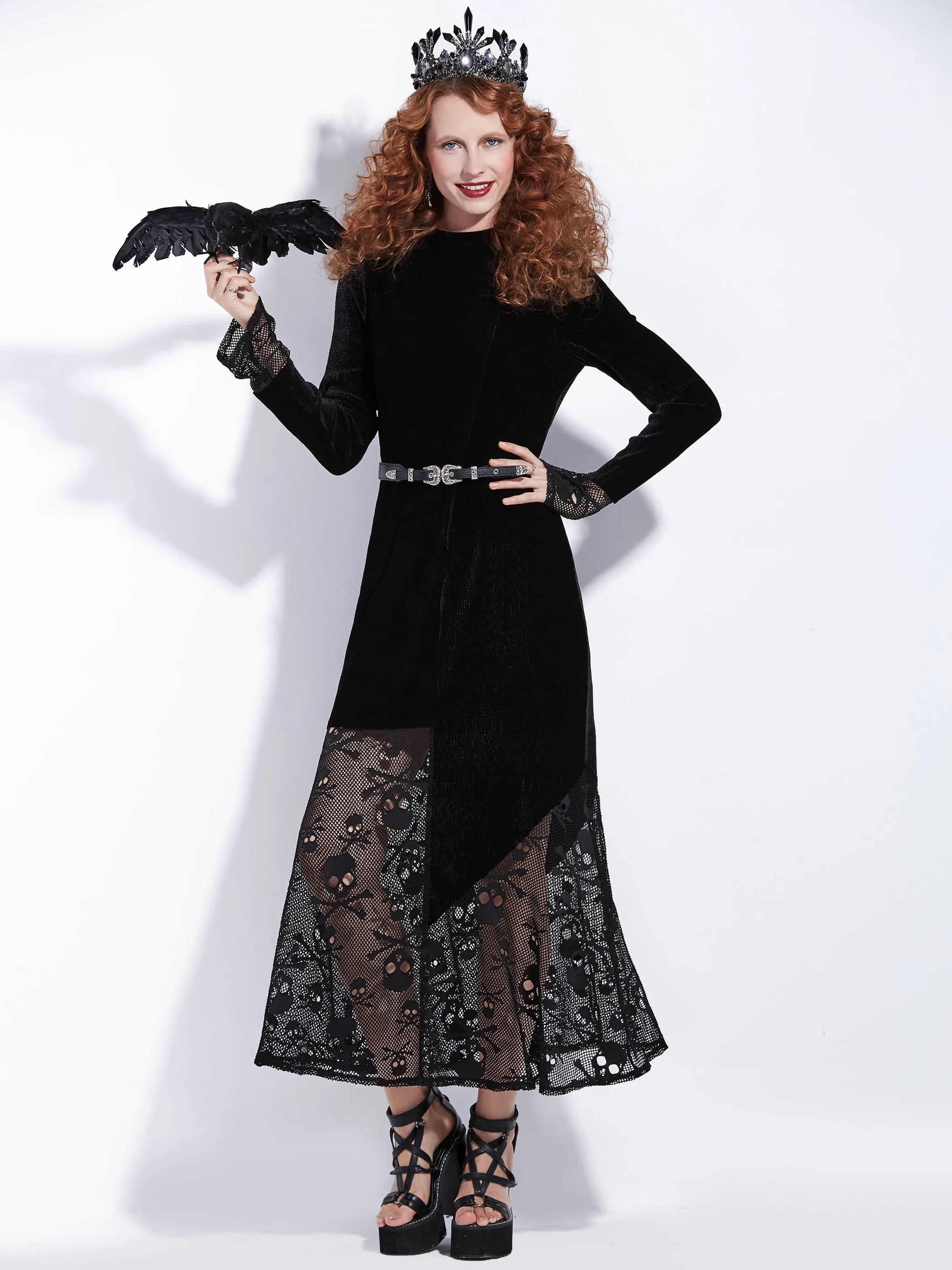 Женское винтажное платье макси вечерние прозрачные кружевные платья черного