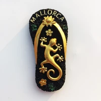 qiqpp spain mallorca island gold lizard flip flops creative tourism commemorative decorative crafts refrigerator stickers