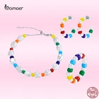 Bamoer 2021 изысканный Радужный корпус браслет из бисера серьги кольцо набор украшений для женщин Летние Элегантные персонализированные ювелирные изделия GXR731