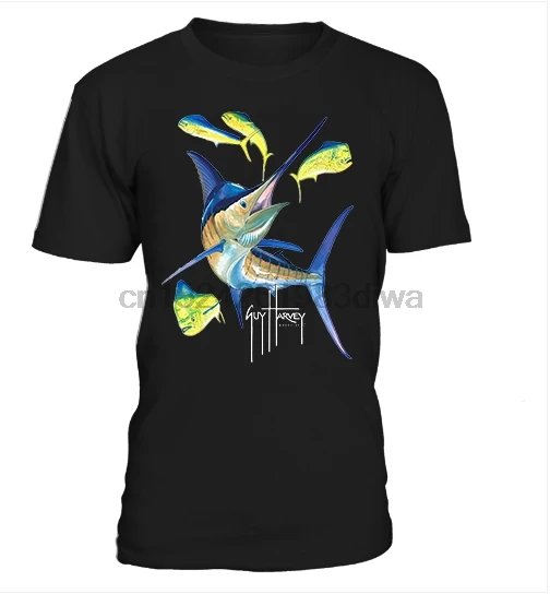 

Guy Harvey Star Spangled Guy Pocket Fishing Boat T-Shirt Black 5XL