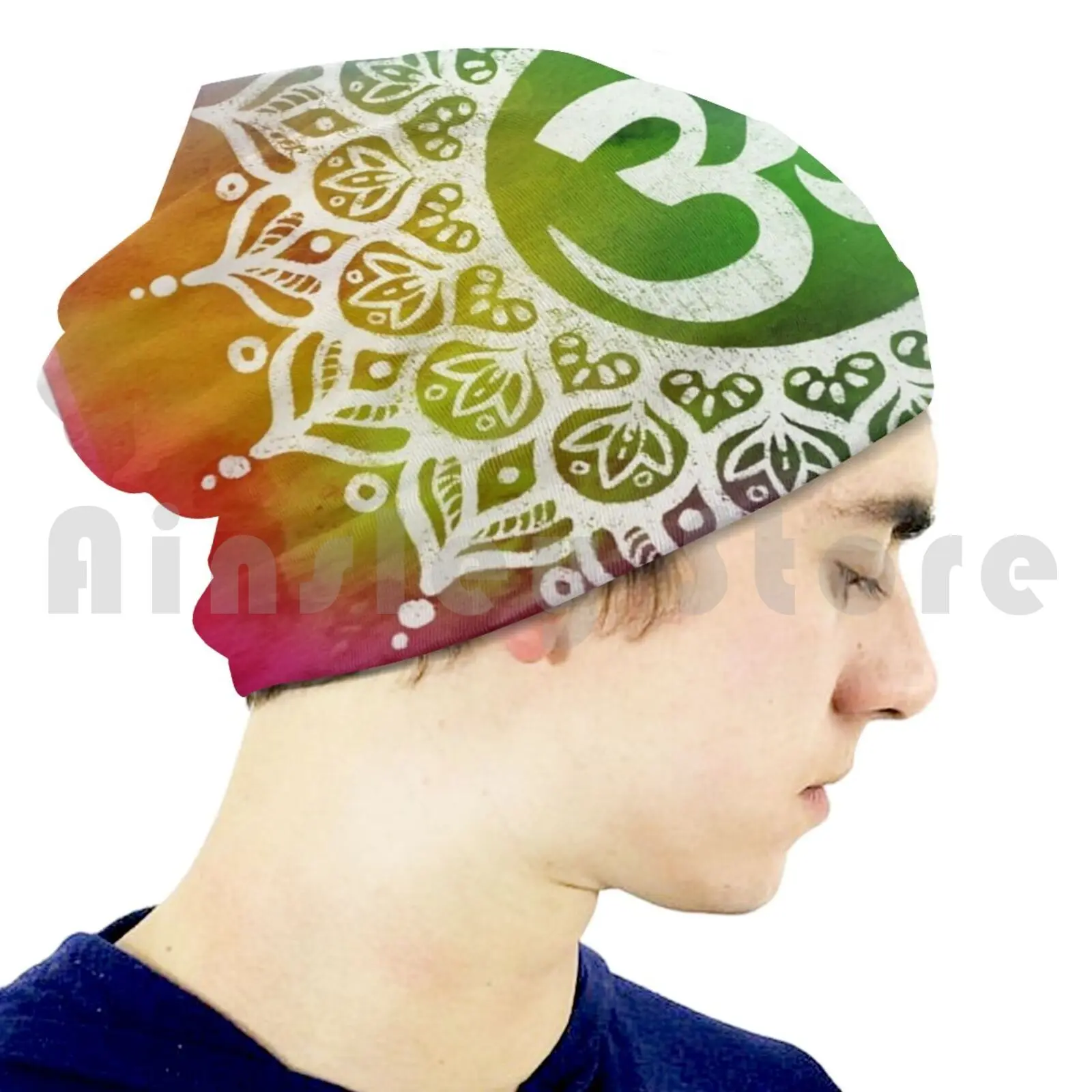 Шапочки Om Mandala вязаная шапка хип-хоп Мандала вдохновляющее вдохновение