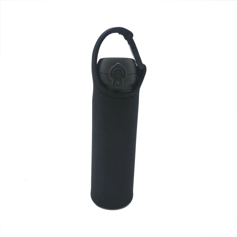 Black 420ml 420/550 мл портативные бутылки для воды с крышкой, переноска для путешествий, теплые теплоизоляционные бутылки для воды, сумки с веревкой, термос, чашки, сумки - Цвет: Black 420ml