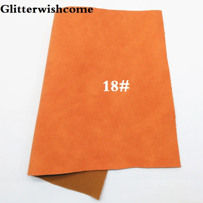 18 Glitterwishcome 21X29 см А4 Размер синтетическая кожа, замша кожа с блестками, искусственная из искусственной кожи Ткань Винил для бантов, GM036A - Цвет: 18