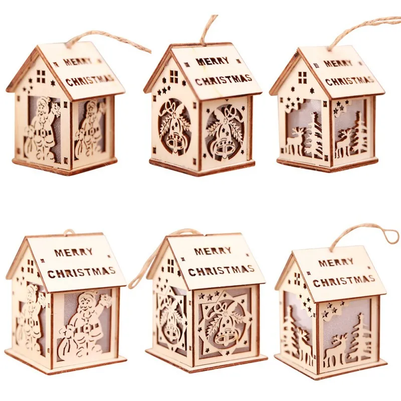 Рождественский подвесной светильник деревянный дом Рождественская елка